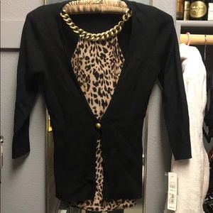 NWT black leopard top